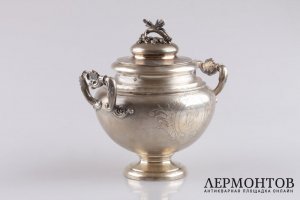 Сахарница в неоклассическом стиле.  Tallois. Серебро 950 пробы. Франция, XIX век.