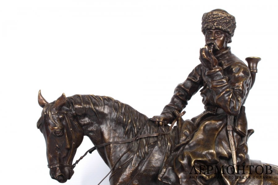 Скульптура Возвращение с охоты. Российская империя. В.Я.Грачев, кон.19 в. Бронза.