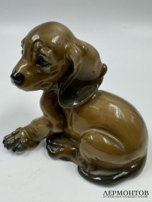 Статуэтка «Такса-щенок». Фарфор, роспись, Rosenthal, Германия, 1-я половина 20 века
