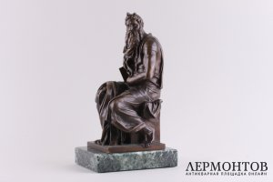 Скульптура Моисей. Франция, 19 век. Бронза, мрамор.