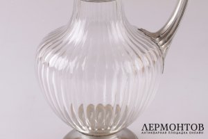 Графин A. Debain. Серебро 950 пробы, хрусталь. Конец XIX в. Франция