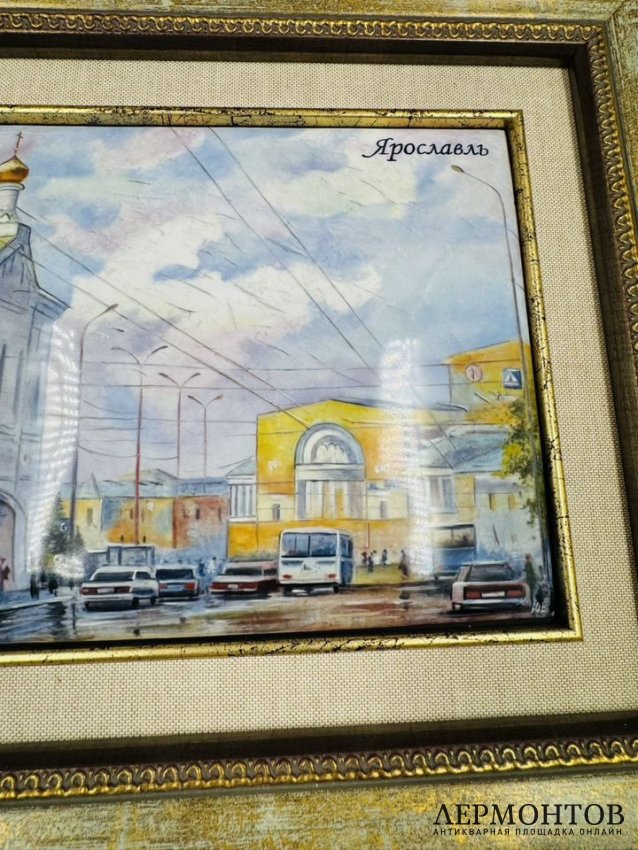 Панно «Ярославль». Медь, эмаль, «Ростовская финифть», художник Ю. Р. Ермаченкова, Рос