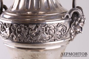Большая ваза в стиле ампир. Серебро 800 пробы. Италия, Милан, сер. XIX в.