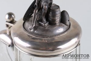 Декоративная пивная кружка с фигурой Меркурия на крышке. Германия, сер. 20 в. 800 пр.