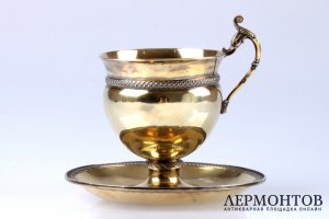 Чайная пара Devilleclaire. Серебро 950. Франция