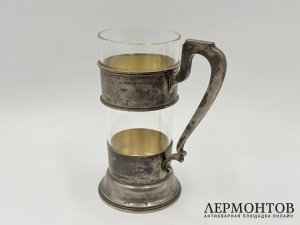 Редкий подстаканник в ст. Модерн. Россия, нач. 20 века. Серебро 84 пробы.