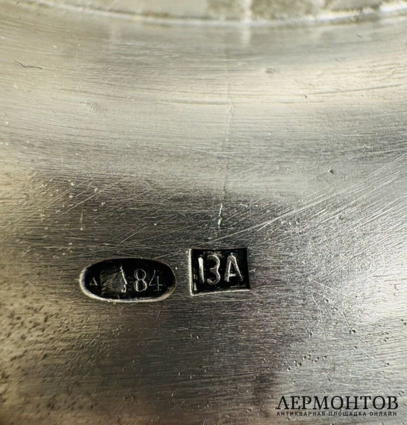 Ваза-фруктовница в стиле модерн. Серебро 84 пробы, 13-я артель, Россия, 1908–1917 годы