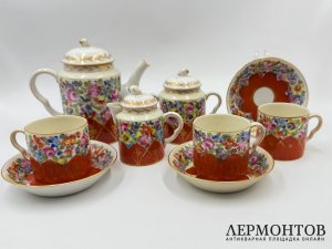 Сервиз чайный-кофейный.Германия, мануфактура SP Dresden, рубеж 19-20 вв. Фарфор.