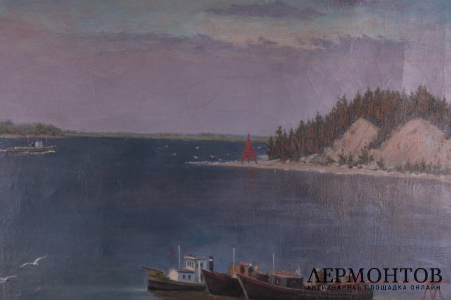 Картина.  На обских перекатах. Мочалов Михаил Александрович. Холст, масло. 1954 г.  
