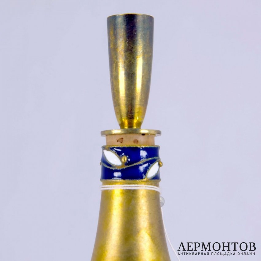 Коньячный набор: поднос, 6 рюмок, графин. Серебро 916. СССР