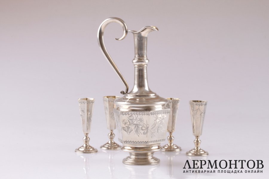 Ликерный набор Р. Аристархов. Серебро 84 пробы. Российская империя