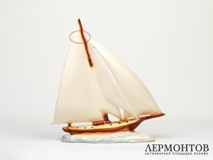 Статуэтка «Яхта». Керамика, Ditmar-Urbach, Чехословакия, 1930-е годы
