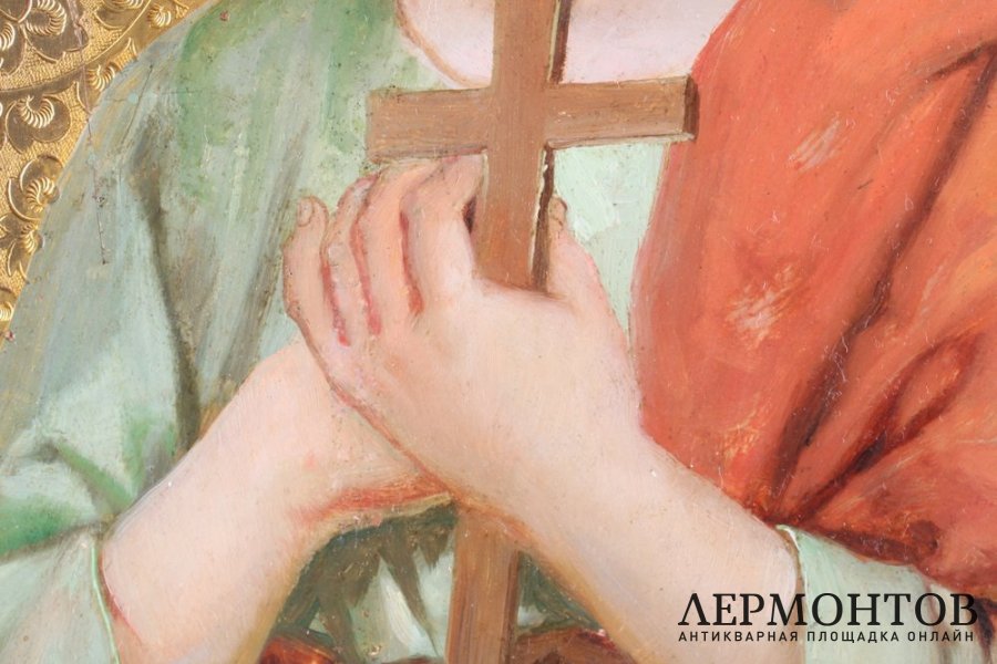 Икона Святая Мученица Надежда. Именник. Россия, кон. 19 в. Дерево, левкас, темпера.
