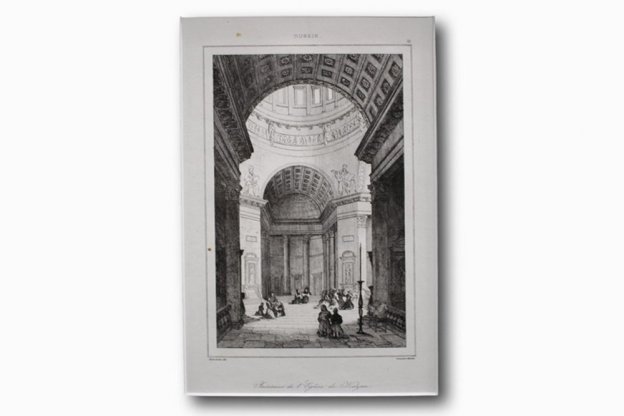 Гравюра. Убранство Казанского собора в Санкт-Петербурге. Леметр. 1838 год.