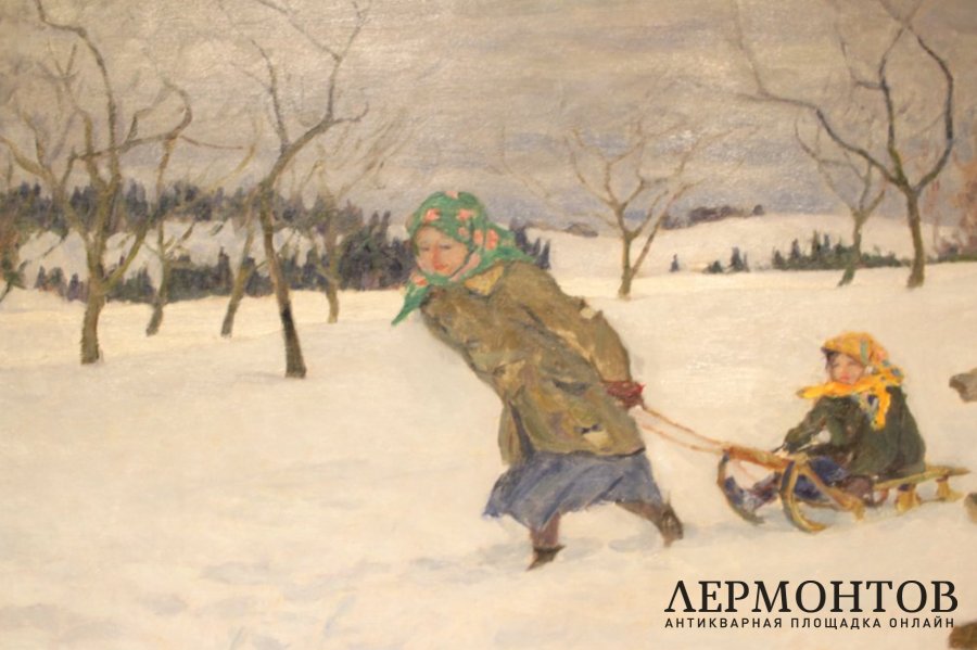 Картина. К бабушке в гости. Богданов-Бельский, 1910 год.