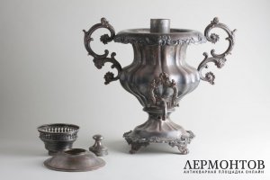 Самовар-ваза дольная. Федор Эмме. Медь, серебрение. Российская империя, XIX в.