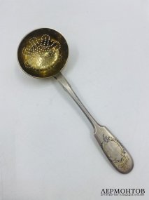 Ситечко для чая. Серебро 84 пробы, мастер Владимиров, Россия, 1899–1908 годы