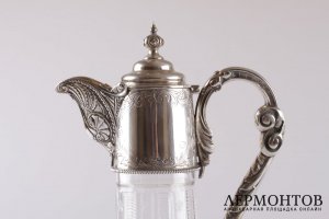 Графин. Серебро 925 пробы, стекло. 1872 год. Англия