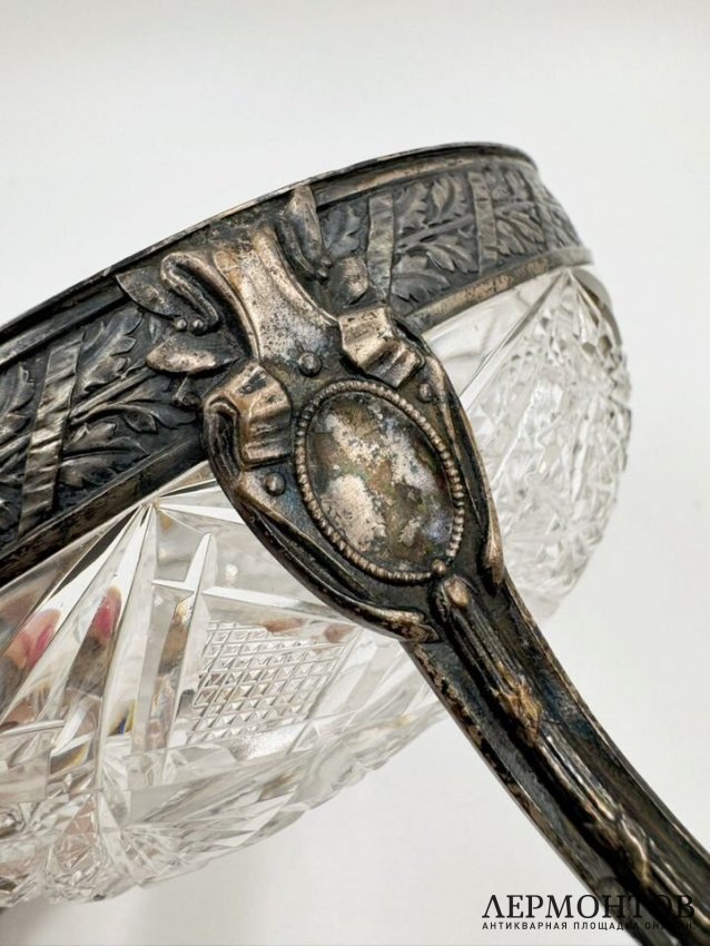 Ваза для конфет. Хрусталь, серебро 84 пробы, Россия, 1908–1917 годы