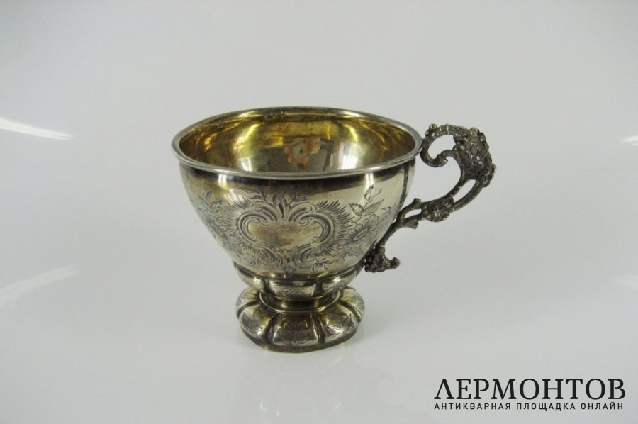 Чайная пара. Серебро 950 пробы, золочение. Франция, XIX век.