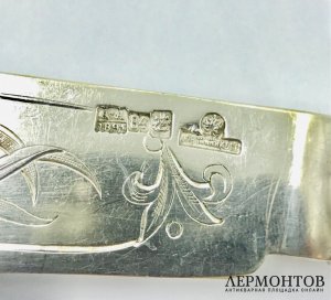 Набор для рыбы (эгоист). Серебро 84 пробы, П. Овчинников, Россия, 1891 год