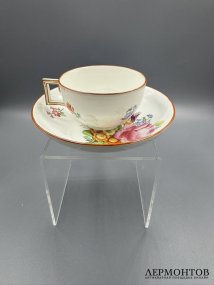 Кофейная пара с букетом. Фарфор, роспись, Meissen, период Марколини, Германия, 1774–1814 годы