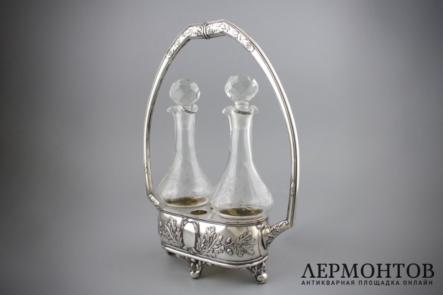 Круэт сет. Стекло, серебро 800. Европа