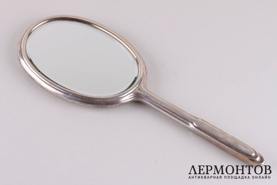 Дамское зеркальце. Серебро 925 пробы, эмаль. Англия, Бирмингем, 1956 г.