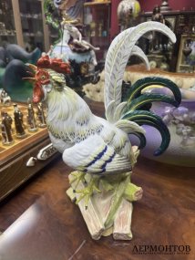 Скульптура «Домашний петух». Фарфор, роспись, Meissen, скульптор И. И. Кендлер, Германия, 1924–1934 годы