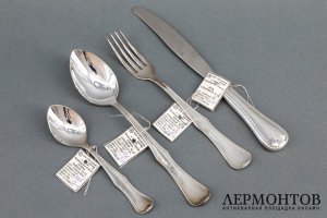 Серебряный столовый набор на 6 персон. Мстерский ювелир.925 проба. Россия. XXI в. 