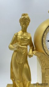 Часы библиотека в стиле Ампир. Франция, Париж, 1810-20-е гг. Бронза, золочение.