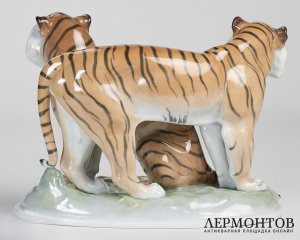 Статуэтка «Тигры». Фарфор, Karl Ens, Германия