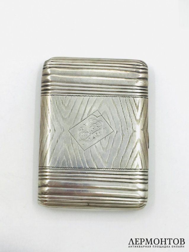 Портсигар в технике тромплей. Серебро 84 пробы, Ф. Овчинников, Россия, 1899–1908 годы