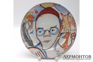 Киселев А. А. Группа Стерлигова. Тарелка А.М. Ремизов, 1994. Фарфор, роспись. 
