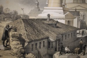 Литография. Адмиралтейство в Севастополе. Крымская война. У. Симпсон. Лондон, 1855 г.