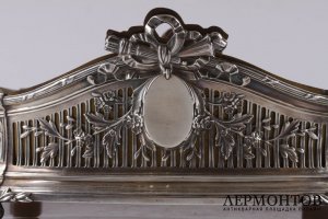 Ваза для фруктов ажурная с латунной вставкой. Posen. Серебро 800 пробы. Германия