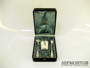 Подарочный набор. Серебро 950 пробы. Франция, XIX век.