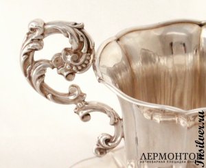 Чайная пара Martial Fray. Серебро 950. Франция
