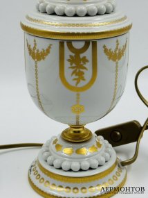 Настольная лампа. Фарфор, роспись, Mangani, Италия, 2000-е годы