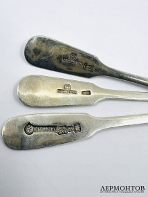 Набор кофейных ложек на 6 персон. Серебро 84 пробы, И. Хлебников, Россия, 1908–1917 годы