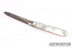 Нож складной CW Fletcher. Серебро 925. Англия