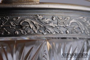Конфетница. Хрусталь в серебре. Серебро 875 пробы. Середина XX века. СССР