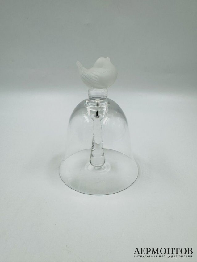 Колокольчик с птенцом. Хрусталь, Lalique, Франция, 2000-е годы
