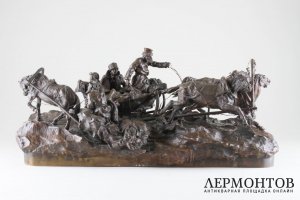 Скульптура Разъезжая тройка. Бронза. По модели В.Я.Грачева. 