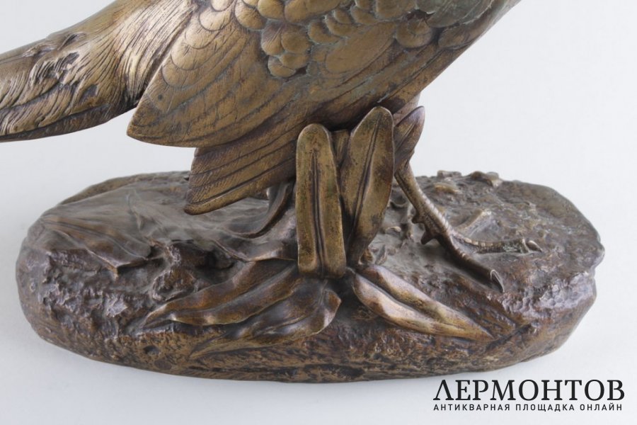 Скульптура Фазан.  Франция, Париж, автор модели Clovis Masson, кон. 19 в. Бронза.