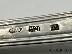 Крюшонница Скачки. Россия, 15 артель, 1900-е гг. Серебро 84 пробы, хрусталь.