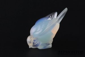 Фигурка воробья art deco. Sabino. Опаловое стекло, литье. Франция, 1920-30-е гг.
