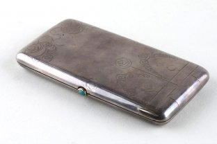 Портсигар. Серебро 84 пробы. Российская империя, 13 артель, ок. 1915 г. Провенанс.