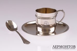 Кофейный набор Henin et Cie. Серебро 950. Франция