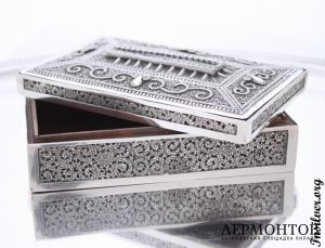 Шкатулка ажурная. Серебро 800. Франция